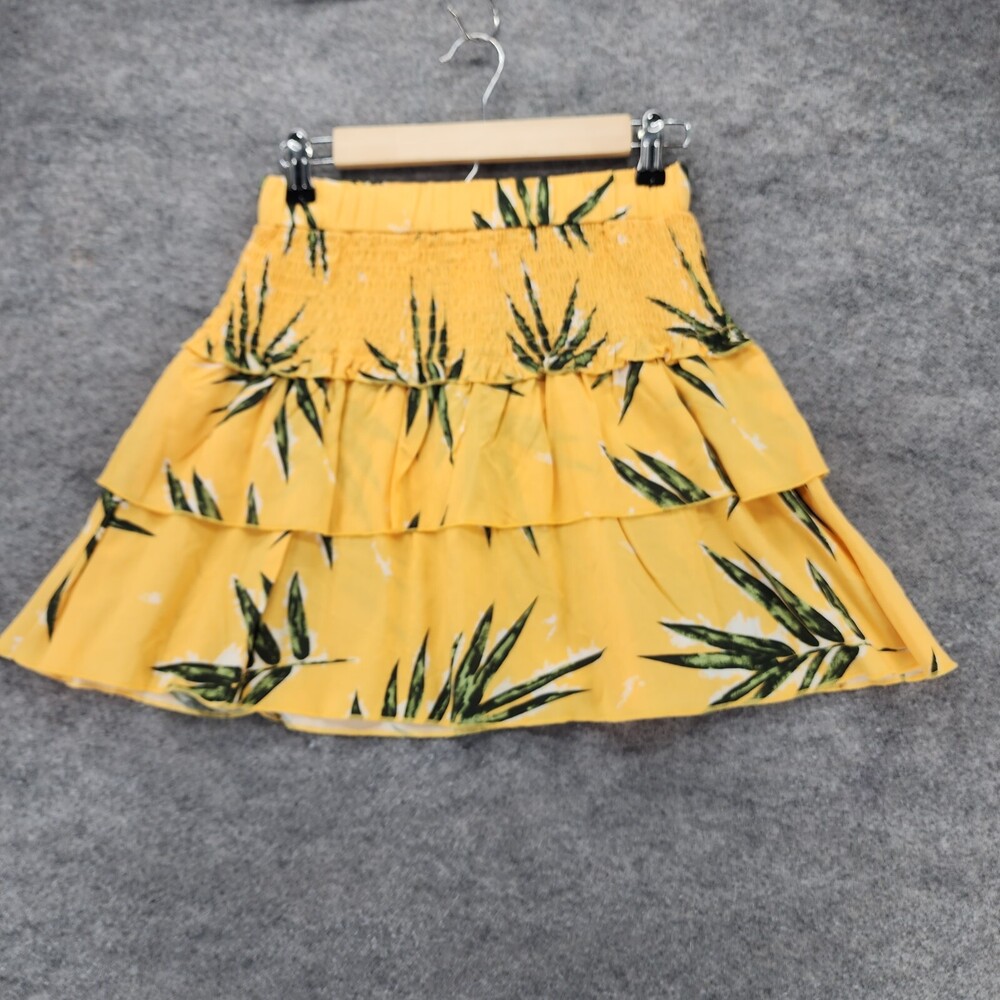 Francescas Mi Ami Skirt Womens Small Pull On Yellow Tiered
